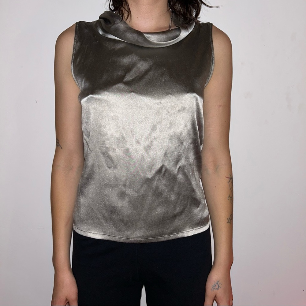 Vintage Designer Agnes B. Metallic tank top